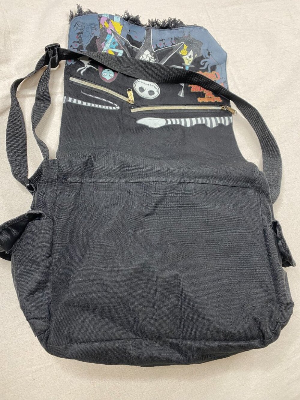 Disney Jack Skellington Nightmare Before Christmas Messenger Bag Black w Strap - Picture 8 of 9